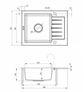 Deante Zorba ZQZ 211A - Zlewozmywaki - miniaturka - grafika 3