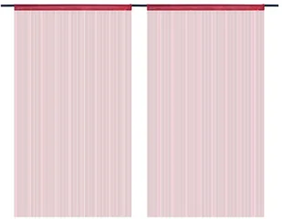 vidaXL Zasłony sznurkowe, 2 sztuki, 100x250 cm, burgundowe - Zasłony - miniaturka - grafika 2