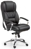 Fotele i krzesła biurowe - Czarny skórzany fotel biurowy regulowany T4-E97 - miniaturka - grafika 1