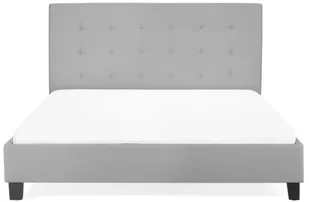 Beliani Łóżko jasnoszare tapicerowane 160x200 cm LA ROCHELLE - Łóżka - miniaturka - grafika 4