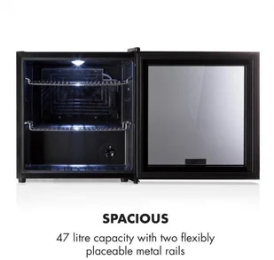 Klarstein Beersafe L Onyx lodówka na napoje A+ LED ruszty z metalu szklane drzwi czarna - Szafy i witryny chłodnicze - miniaturka - grafika 4