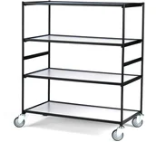 Wózki magazynowe - AJ Produkty Wózek z półkami, 4 półki, 1250x640x1250 mm - miniaturka - grafika 1