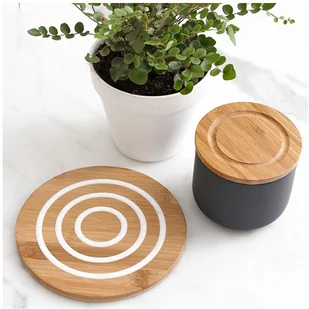 Ladelle Bambusowa Podstawka Classic Biaa Okga Ld-80053 20,0 Cm - Podstawki pod garnki - miniaturka - grafika 2