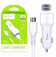 Ładowarki samochodowe - Hoco Ładowarka samochodowa Z23 2xUSB+Kabel Micro - miniaturka - grafika 1