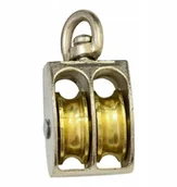 Cegły, pustaki, bloki - Bloczek Do Lin Podwójny Niklowany 3/4'' - miniaturka - grafika 1