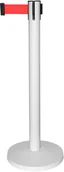 Akcesoria do reklamy - Słupek odgradzający biały z taśmą czerwoną 2,2m - miniaturka - grafika 1