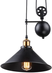 Globo Lighting Industrialna LAMPA wisząca LENIUS 15053 metalowa OPRAWA zwis na bloczkach loft czarny - Lampy sufitowe - miniaturka - grafika 2