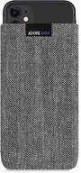 Etui i futerały do telefonów - Adore June etui biznesowe kompatybilne z Apple iPhone 11 etui na telefon komórkowy z charakterystycznego materiału w jodełkę - szare/czarne, etui ochronne z efektem czyszczenia wyświetlacza AJ1769-AP - miniaturka - grafika 1