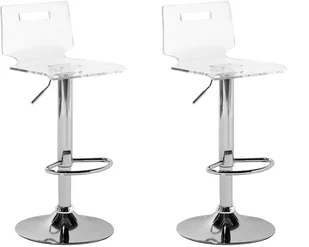 Beliani Zestaw 2 hokerów barowych transparentna biel MALTA - Taborety i hokery - miniaturka - grafika 3