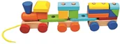 Pociągi dla dzieci - Mertens Pociąg z dwoma wagonami z klocków 84089 - miniaturka - grafika 1
