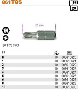 Beta KOŃCÓWKA WKRĘTAKOWA PROFIL TQS T8 861TQS/8 - Klucze i nasadki - miniaturka - grafika 2