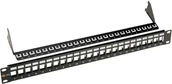 Akcesoria do szaf serwerowych - Solarix Patch panel uniwersalny nieobłożony 24 porty 1U czarny SX24M-0-STP-BK-UNI) 24200243 - miniaturka - grafika 1