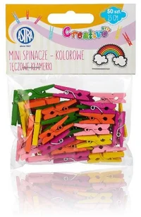 Mini spinacze drewniane kolorowe tęczowe klamerki 50 sztuk - Dekoratorstwo - miniaturka - grafika 2