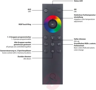 Paul Neuhaus Inteligentna lampa wisząca ciemnoszara 40 cm z pilotem - Ronith - Systemy inteligentnych domów - miniaturka - grafika 3