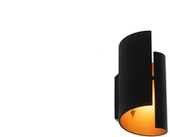 Lampy ścienne - QAZQA Designerska lampa ścienna czarna ze złotem - Faldo - miniaturka - grafika 1