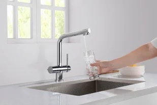 Blue Water Bateria czterodrożna z wylewką 360 Crystal Chrom Crystal chrom - Baterie kuchenne - miniaturka - grafika 4