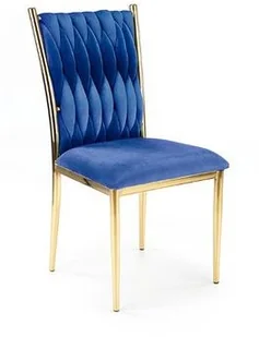 Krzesło do jadalni K436 granatowe na złotych nogach - Krzesła - miniaturka - grafika 2