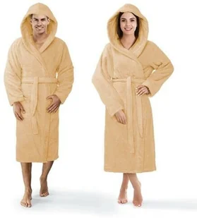 Spod Igły I Nitki Szlafrok L/XL Bawełniany Frotte z kapturem Beżowy Robin MKO-2334991 - Szlafroki damskie Spod Igły I Nitki Szlafrok L/XL Bawełniany Frotte z kapturem Beżowy Robin MKO-2334991 - Szlafroki damskie - miniaturka - grafika 1