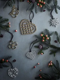 Rosendahl KAREN BLIXEN Christmas Zawieszka Świąteczna - Serce Świąteczne - Złota 32495 - Ozdoby bożonarodzeniowe - miniaturka - grafika 3