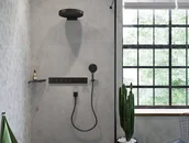 Wieszaki łazienkowe - Hansgrohe AddStoris Wieszak na ręcznik czarny mat 41742670 - miniaturka - grafika 1