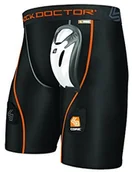 Unihokej - Shock Doctor Szorty z shockdoctor mężczyzn ochraniacz krocza kompresyjne Hockey BioFlex Cup, czarny, S 362-BK-S - miniaturka - grafika 1