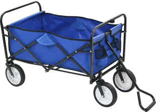 vidaXL Składany wózek ręczny, stalowy, niebieski - Wózki magazynowe - miniaturka - grafika 2