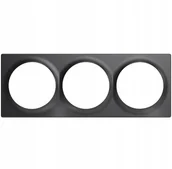 Sterowniki i przekaźniki - Fibaro Walli ramka ozdobna 3x czarna FG-Wx-PP-0004-8 - miniaturka - grafika 1