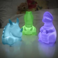 Wyposażenie pokoiku dziecięcego - Majdan Dinozaury zmieniające kolor lampki Zestaw 3 sztuki Majdan Zabawek - miniaturka - grafika 1
