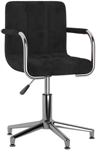 Fotel biurowy, krzesło biurowe vidaXL Obrotowe krzesło biurowe, czarne, tapicerowane aksamitem - Fotele i krzesła biurowe - miniaturka - grafika 7