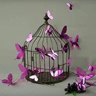 Naklejki na ścianę - Ambiance 12 X motyl 3d naklejki na ścianę tatuaż ścienny naklejka na ścianę  liliowy schpiegel efekt 3D-pap-mirpurple - miniaturka - grafika 1