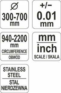 Yato STALOWA TAŚMA DO POMIARU ŚREDNICY I OBWODU 940-2200/0,1 mm NIERDZEWNA YT-71701 ZYSKAJ RABAT 30 ZŁ YT-71701 - Poziomice, łaty, miary - miniaturka - grafika 3