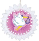 Baby shower i roczek - Widmann Rozeta wisząca "Bocian Baby Girl", WI95787 - miniaturka - grafika 1