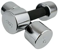 Hantle i ciężarki - Master dorośli hantle chromowane zestaw-częściowy zestaw krótkich hantli 2 X 4 kg, srebrna/czarna, None MAS4A278 - miniaturka - grafika 1