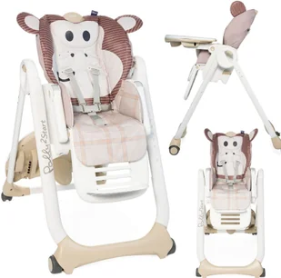 Chicco Polly 2 Start 3w1 krzesełko do karmienia 4 kółka Monkey - Krzesełka do karmienia - miniaturka - grafika 2