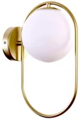 Lampy ścienne - COPEL Modernistyczny kinkiet CGELIPSW szklana kula do sypialni mosiądz CGELIPSW - miniaturka - grafika 1