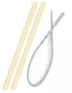 Kubki dla dzieci - Minikoioi MINIK O -  Słomki Silikonowe z Czyścikiem Żółte 2 Szt. - miniaturka - grafika 1