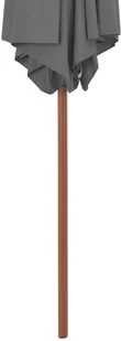 vidaXL Parasol ogrodowy na drewnianym słupku, 270 cm, antracytowy - Parasole ogrodowe - miniaturka - grafika 6
