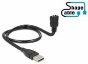 Kable USB - Delock Kabel USB USB Kabel A micro-B St/Bu 0.50m Shape sw 83922 - miniaturka - grafika 1
