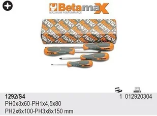 Beta KPL.WKRĘTAKÓW KRZYŻ. BETAMAX PH 4SZT. 1292/S4 - Śrubokręty - miniaturka - grafika 2