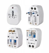 Adaptery i przejściówki - Adapter podróżny z zabezpieczeniem - 100 krajów - miniaturka - grafika 1