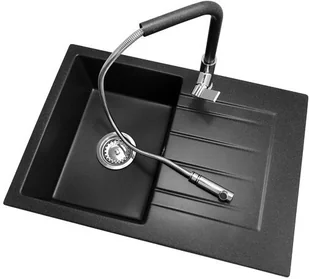 Kuchinox Zlewozmywak Granitowy Cały Czarny Szary + Syfon - Zlewozmywaki - miniaturka - grafika 10