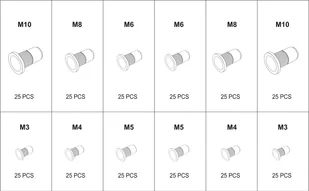 Yato ZESTAW NITONAKRĘTEK MIX STALOWE ALUMINIOWE M3 M10 300SZT YT-36480 YT-36480 - Nitownice - miniaturka - grafika 3