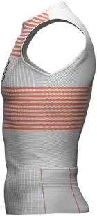 Compressport Triathlonowa koszulka kompresyjna TRI POSTURAL TANK TOP biało-pomarańczowa - Koszulki sportowe męskie - miniaturka - grafika 7