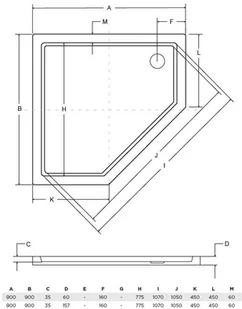 BESCO 90 zintegrowana obudowa 90x90 - Brodziki prysznicowe - miniaturka - grafika 2