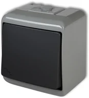Wyłączniki światła i elektryczne - Karlik Łącznik schodowy JUNIOR Grafitowy IP54 - miniaturka - grafika 1