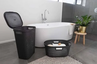 Curver Kosz na pranie do magla Infinity 40L ciemno-szary Recycled 245675 - Kosze na bieliznę - miniaturka - grafika 3