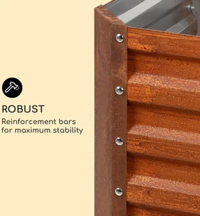 Blumfeldt Blumfeldt Rust Grow, ogrodowa grządka podwyższona, ocynkowana blacha stalowa, rdzawe wykończenie GDMB4-Rust200*100*60 - Skrzynie ogrodowe - miniaturka - grafika 5