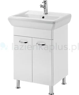 Cersanit Alpina/Iryda Zestaw Szafka podumywalkowa stojąca z umywalką meblową 50,5x47,5 cm biała S802-001-DS Kraków (S802001DSM) - Szafki łazienkowe - miniaturka - grafika 2