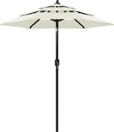 Parasole ogrodowe - vidaXL 3-poziomowy parasol na aluminiowym słupku piaskowy 2 m 313852 - miniaturka - grafika 1