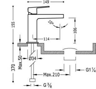 Tres Project 21110301 - Baterie umywalkowe - miniaturka - grafika 2
